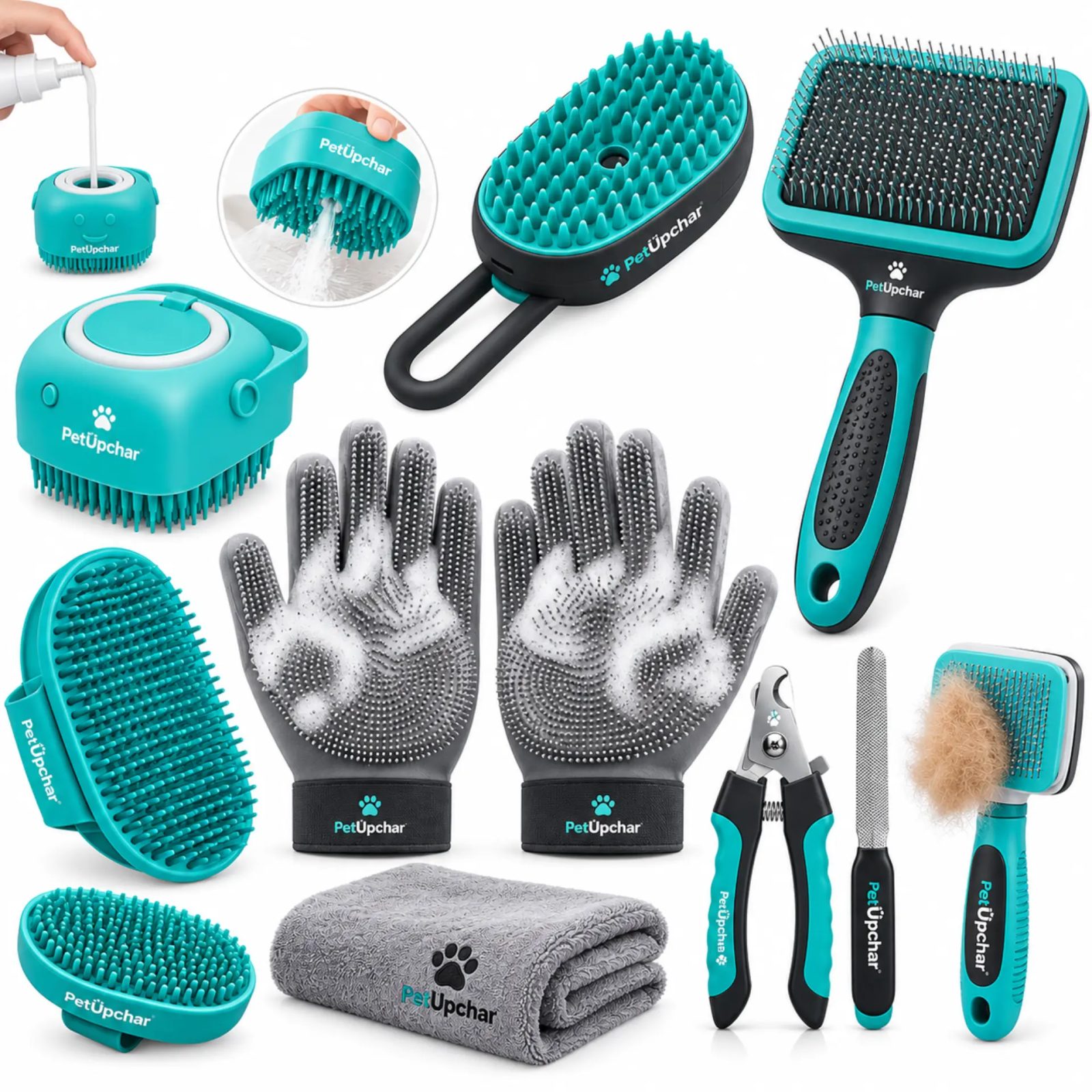 6 in 1 Pet Grooming Combo for Dogs & Cats | Pet Cleaning, Bathing & Shedding Care Kit